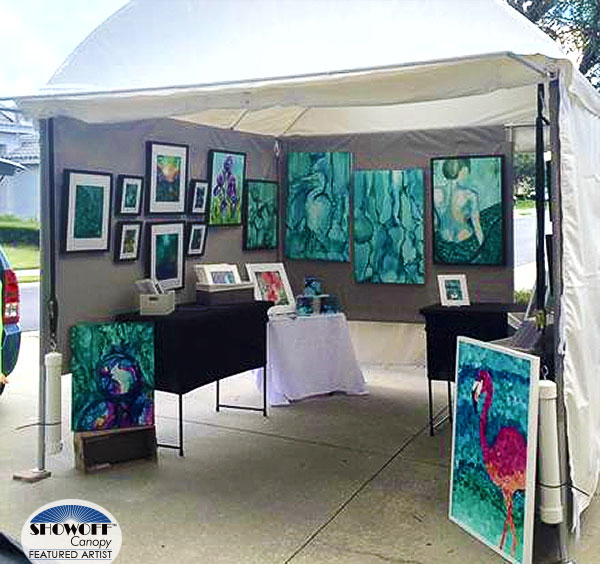 Heidi Stavinga's alcohol ink art in her SHOWOFF Canopy